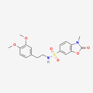 molecular formula C18H20N2O6S B4816855 N-[2-(3,4-dimethoxyphenyl)ethyl]-3-methyl-2-oxo-2,3-dihydro-1,3-benzoxazole-6-sulfonamide 