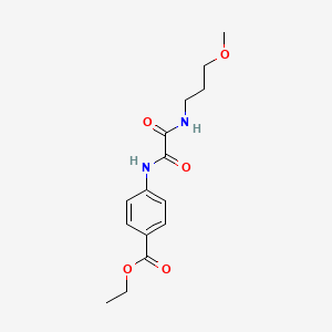 molecular formula C15H20N2O5 B4816877 Ethyl 4-{[(3-methoxypropyl)carbamoyl]formamido}benzoate 