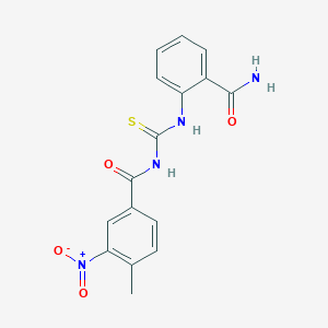 molecular formula C16H14N4O4S B4817079 N-[(2-carbamoylphenyl)carbamothioyl]-4-methyl-3-nitrobenzamide 
