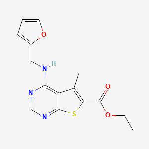 molecular formula C15H15N3O3S B4817217 ethyl 4-((furan-2-ylmethyl)amino)-5-methylthieno[2,3-d]pyrimidine-6-carboxylate 