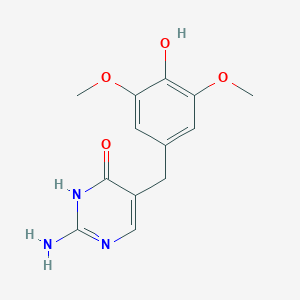 molecular formula C13H15N3O4 B048173 2-Amino-5-(4-hydroxy-3,5-dimethoxybenzyl)pyrimidin-4(3H)-one CAS No. 72920-13-9