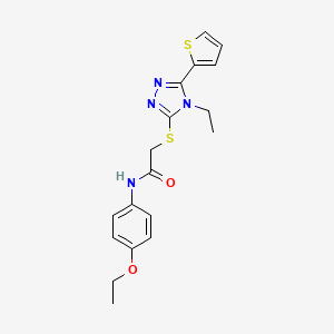 molecular formula C18H20N4O2S2 B4817479 N-(4-ethoxyphenyl)-2-{[4-ethyl-5-(thiophen-2-yl)-4H-1,2,4-triazol-3-yl]sulfanyl}acetamide CAS No. 571180-31-9
