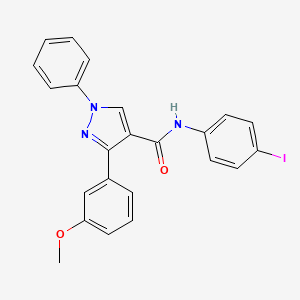 molecular formula C23H18IN3O2 B4817502 N-(4-iodophenyl)-3-(3-methoxyphenyl)-1-phenylpyrazole-4-carboxamide 