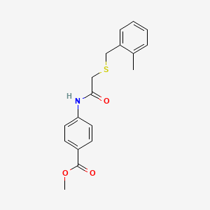molecular formula C18H19NO3S B4817507 methyl 4-({[(2-methylbenzyl)thio]acetyl}amino)benzoate 