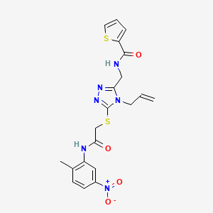 molecular formula C20H20N6O4S2 B4817551 N-[[5-[2-(2-methyl-5-nitroanilino)-2-oxoethyl]sulfanyl-4-prop-2-enyl-1,2,4-triazol-3-yl]methyl]thiophene-2-carboxamide 