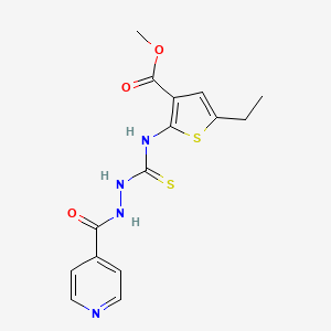 molecular formula C15H16N4O3S2 B4817567 methyl 5-ethyl-2-{[(2-isonicotinoylhydrazino)carbonothioyl]amino}-3-thiophenecarboxylate 