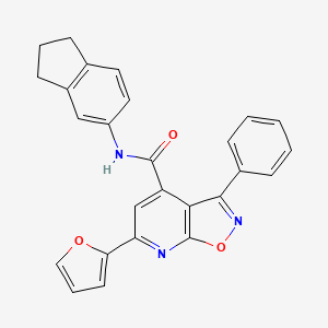 molecular formula C26H19N3O3 B4817586 N-(2,3-dihydro-1H-inden-5-yl)-6-(2-furyl)-3-phenylisoxazolo[5,4-b]pyridine-4-carboxamide 