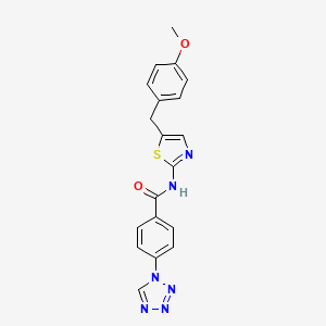 molecular formula C19H16N6O2S B4817604 N-[5-(4-methoxybenzyl)-1,3-thiazol-2-yl]-4-(1H-tetrazol-1-yl)benzamide 