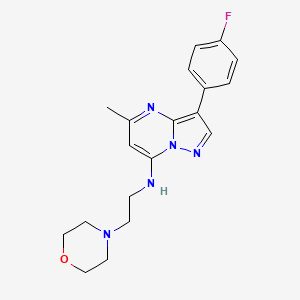 molecular formula C19H22FN5O B4817797 3-(4-fluorophenyl)-5-methyl-N-[2-(morpholin-4-yl)ethyl]pyrazolo[1,5-a]pyrimidin-7-amine 