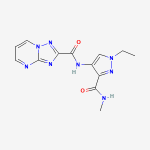 molecular formula C13H14N8O2 B4817883 N~2~-{1-ETHYL-3-[(METHYLAMINO)CARBONYL]-1H-PYRAZOL-4-YL}[1,2,4]TRIAZOLO[1,5-A]PYRIMIDINE-2-CARBOXAMIDE 