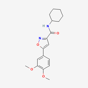 molecular formula C18H22N2O4 B4818120 N-cyclohexyl-5-(3,4-dimethoxyphenyl)-1,2-oxazole-3-carboxamide 