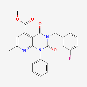 molecular formula C23H18FN3O4 B4818136 METHYL 3-[(3-FLUOROPHENYL)METHYL]-7-METHYL-2,4-DIOXO-1-PHENYL-1H,2H,3H,4H-PYRIDO[2,3-D]PYRIMIDINE-5-CARBOXYLATE 