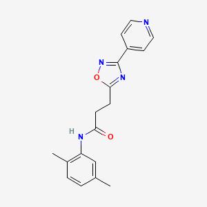 molecular formula C18H18N4O2 B4818218 N-(2,5-dimethylphenyl)-3-[3-(pyridin-4-yl)-1,2,4-oxadiazol-5-yl]propanamide 