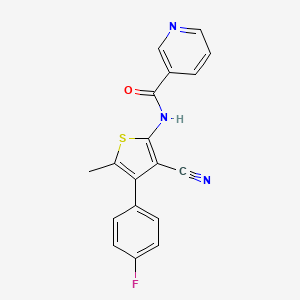 molecular formula C18H12FN3OS B4818287 N-[3-cyano-4-(4-fluorophenyl)-5-methylthiophen-2-yl]pyridine-3-carboxamide 