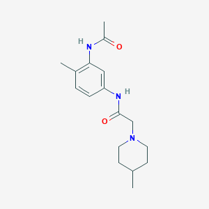 molecular formula C17H25N3O2 B4818449 N-[3-(acetylamino)-4-methylphenyl]-2-(4-methylpiperidin-1-yl)acetamide 