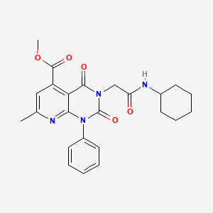 molecular formula C24H26N4O5 B4818454 METHYL 3-[(CYCLOHEXYLCARBAMOYL)METHYL]-7-METHYL-2,4-DIOXO-1-PHENYL-1H,2H,3H,4H-PYRIDO[2,3-D]PYRIMIDINE-5-CARBOXYLATE 