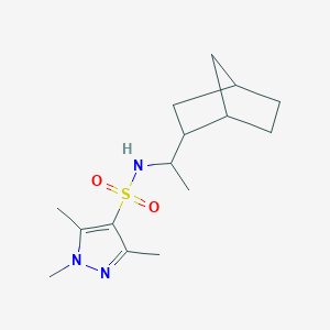 molecular formula C15H25N3O2S B4818519 N-[1-(bicyclo[2.2.1]hept-2-yl)ethyl]-1,3,5-trimethyl-1H-pyrazole-4-sulfonamide 