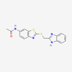 molecular formula C17H14N4OS2 B4818537 N-{2-[(1H-benzimidazol-2-ylmethyl)sulfanyl]-1,3-benzothiazol-6-yl}acetamide 