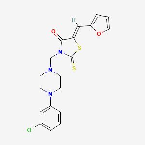molecular formula C19H18ClN3O2S2 B4818667 (5Z)-3-[[4-(3-chlorophenyl)piperazin-1-yl]methyl]-5-(furan-2-ylmethylidene)-2-sulfanylidene-1,3-thiazolidin-4-one 