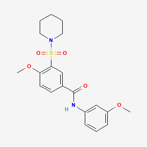 molecular formula C20H24N2O5S B4818708 4-methoxy-N-(3-methoxyphenyl)-3-(piperidin-1-ylsulfonyl)benzamide 