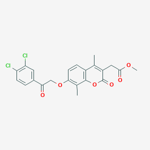 molecular formula C22H18Cl2O6 B4818825 methyl 2-{7-[2-(3,4-dichlorophenyl)-2-oxoethoxy]-4,8-dimethyl-2-oxo-2H-chromen-3-yl}acetate 