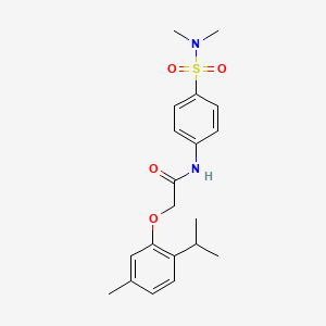 molecular formula C20H26N2O4S B4818903 N-[4-(dimethylsulfamoyl)phenyl]-2-(5-methyl-2-propan-2-ylphenoxy)acetamide 