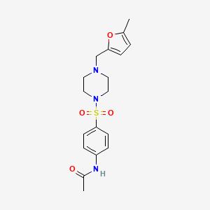 molecular formula C18H23N3O4S B4819129 N-[4-({4-[(5-methylfuran-2-yl)methyl]piperazin-1-yl}sulfonyl)phenyl]acetamide 