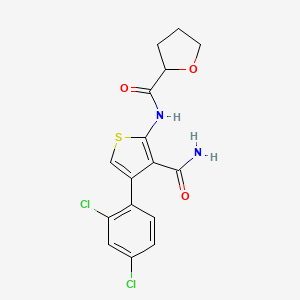 molecular formula C16H14Cl2N2O3S B4819260 N-[3-carbamoyl-4-(2,4-dichlorophenyl)thiophen-2-yl]tetrahydrofuran-2-carboxamide 
