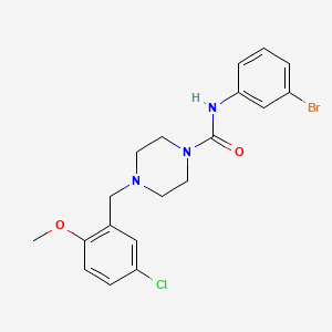 molecular formula C19H21BrClN3O2 B4819318 N-(3-bromophenyl)-4-[(5-chloro-2-methoxyphenyl)methyl]piperazine-1-carboxamide 