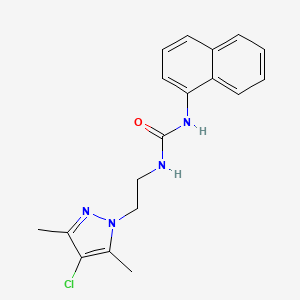 molecular formula C18H19ClN4O B4819343 N-[2-(4-CHLORO-3,5-DIMETHYL-1H-PYRAZOL-1-YL)ETHYL]-N'-(1-NAPHTHYL)UREA 