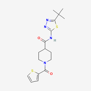 molecular formula C17H22N4O2S2 B4819346 N-(5-tert-butyl-1,3,4-thiadiazol-2-yl)-1-(thiophene-2-carbonyl)piperidine-4-carboxamide 