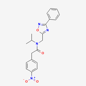 molecular formula C20H20N4O4 B4819362 2-(4-nitrophenyl)-N-[(3-phenyl-1,2,4-oxadiazol-5-yl)methyl]-N-(propan-2-yl)acetamide 