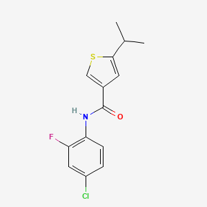 molecular formula C14H13ClFNOS B4819381 N-(4-chloro-2-fluorophenyl)-5-(propan-2-yl)thiophene-3-carboxamide 