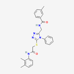 molecular formula C27H27N5O2S B4819571 N-{[5-({2-[(2,3-dimethylphenyl)amino]-2-oxoethyl}sulfanyl)-4-phenyl-4H-1,2,4-triazol-3-yl]methyl}-3-methylbenzamide 