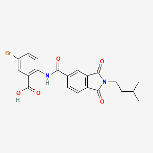 molecular formula C21H19BrN2O5 B4819787 5-BROMO-2-[2-(3-METHYLBUTYL)-1,3-DIOXOISOINDOLE-5-AMIDO]BENZOIC ACID 