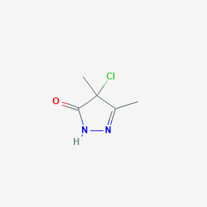 molecular formula C5H7ClN2O B048198 4-Chloro-3,4-dimethyl-2-pyrazolin-5-one CAS No. 68654-32-0