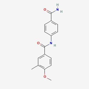 molecular formula C16H16N2O3 B4819827 N-(4-carbamoylphenyl)-4-methoxy-3-methylbenzamide 