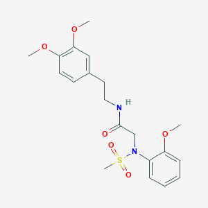 molecular formula C20H26N2O6S B4819931 N-[2-(3,4-Dimethoxyphenyl)ethyl]-2-[N-(2-methoxyphenyl)methanesulfonamido]acetamide 