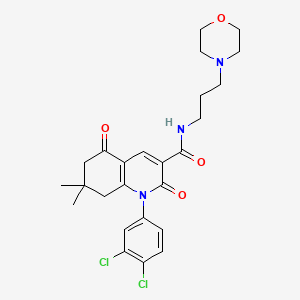 molecular formula C25H29Cl2N3O4 B4819947 1-(3,4-dichlorophenyl)-7,7-dimethyl-N-[3-(morpholin-4-yl)propyl]-2,5-dioxo-1,2,5,6,7,8-hexahydroquinoline-3-carboxamide 