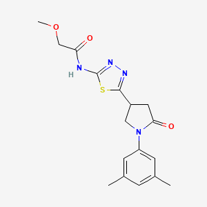 molecular formula C17H20N4O3S B4820063 N-{5-[1-(3,5-dimethylphenyl)-5-oxopyrrolidin-3-yl]-1,3,4-thiadiazol-2-yl}-2-methoxyacetamide 