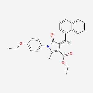molecular formula C27H25NO4 B4820118 ETHYL (4Z)-1-(4-ETHOXYPHENYL)-2-METHYL-4-[(NAPHTHALEN-1-YL)METHYLIDENE]-5-OXO-4,5-DIHYDRO-1H-PYRROLE-3-CARBOXYLATE 