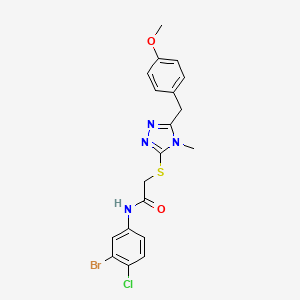 molecular formula C19H18BrClN4O2S B4820159 N-(3-bromo-4-chlorophenyl)-2-[[5-[(4-methoxyphenyl)methyl]-4-methyl-1,2,4-triazol-3-yl]sulfanyl]acetamide 