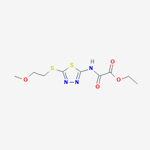 molecular formula C9H13N3O4S2 B4820244 ETHYL ({5-[(2-METHOXYETHYL)SULFANYL]-1,3,4-THIADIAZOL-2-YL}CARBAMOYL)FORMATE 