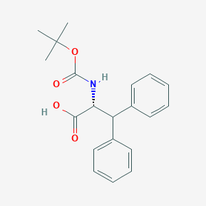 molecular formula C20H23NO4 B048203 (R)-2-((tert-Butoxycarbonyl)amino)-3,3-diphenylpropanoic acid CAS No. 117027-46-0