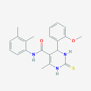 molecular formula C21H23N3O2S B482031 N-(2,3-dimethylphenyl)-4-(2-methoxyphenyl)-6-methyl-2-thioxo-1,2,3,4-tetrahydropyrimidine-5-carboxamide CAS No. 373613-21-9