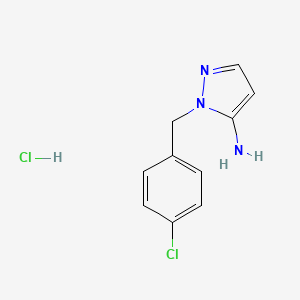 molecular formula C10H11Cl2N3 B4820503 1-[(4-chlorophenyl)methyl]-1H-pyrazol-5-amine hydrochloride 
