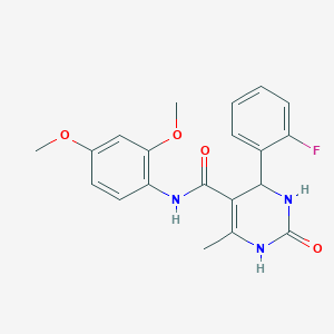 molecular formula C20H20FN3O4 B482058 N-(2,4-dimethoxyphenyl)-4-(2-fluorophenyl)-6-methyl-2-oxo-1,2,3,4-tetrahydropyrimidine-5-carboxamide CAS No. 421576-68-3