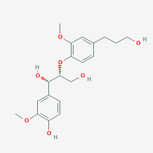 molecular formula C20H26O7 B048206 (1S,2R)-1-(4-Hydroxy-3-methoxyphenyl)-2-[4-(3-hydroxypropyl)-2-methoxyphenoxy]propane-1,3-diol CAS No. 135820-77-8