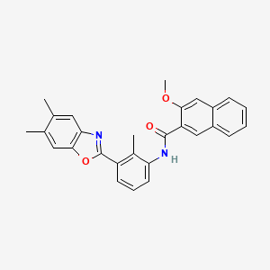 molecular formula C28H24N2O3 B4820603 N-[3-(5,6-dimethyl-1,3-benzoxazol-2-yl)-2-methylphenyl]-3-methoxynaphthalene-2-carboxamide 