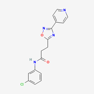 molecular formula C16H13ClN4O2 B4820639 N-(3-Chlorophenyl)-3-[3-(pyridin-4-YL)-1,2,4-oxadiazol-5-YL]propanamide 
